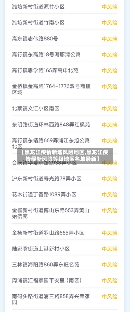 【黑龙江疫情新增风险地区,黑龙江疫情最新风险等级地区名单最新】-第2张图片