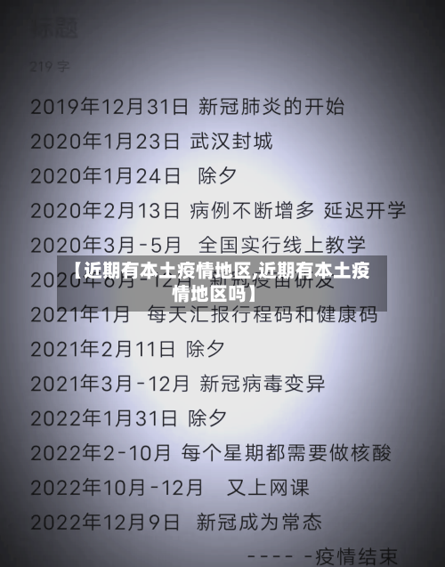 【近期有本土疫情地区,近期有本土疫情地区吗】-第1张图片