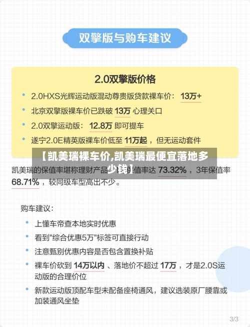 【凯美瑞裸车价,凯美瑞最便宜落地多少钱】-第3张图片