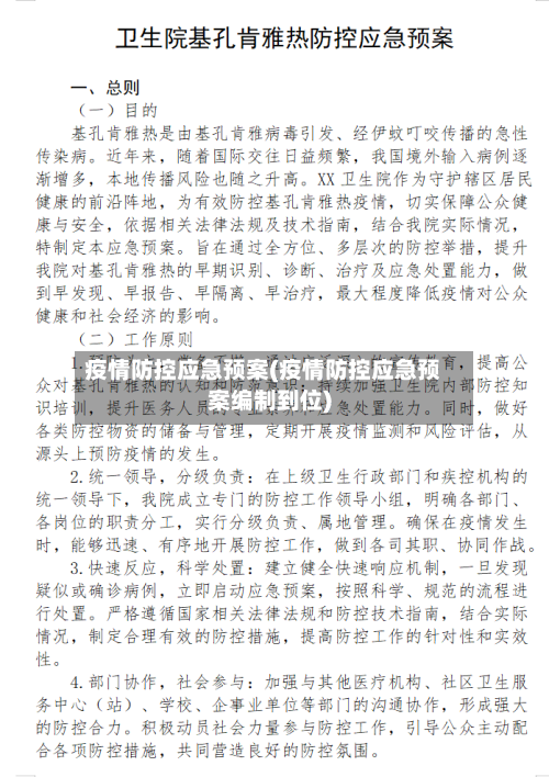 疫情防控应急预案(疫情防控应急预案编制到位)-第2张图片