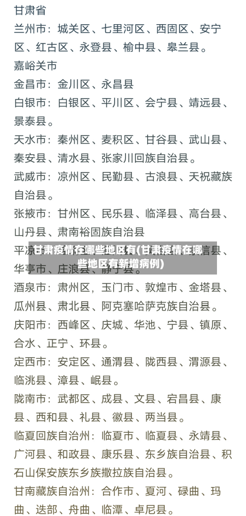 甘肃疫情在哪些地区有(甘肃疫情在哪些地区有新增病例)-第3张图片