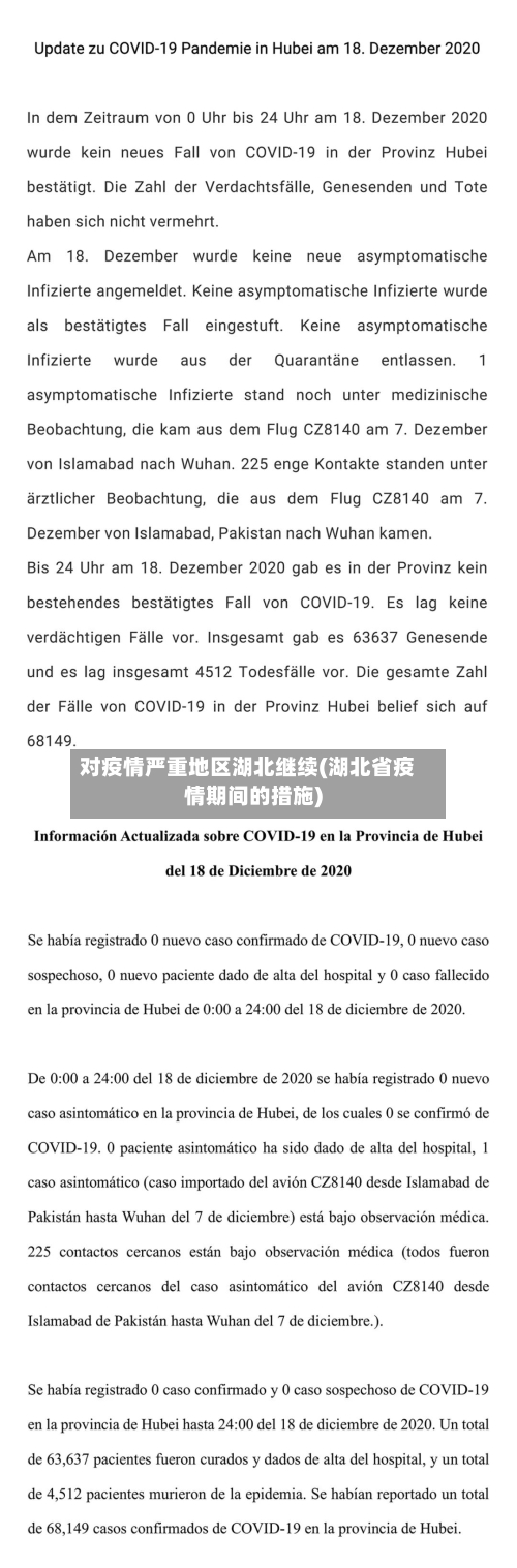 对疫情严重地区湖北继续(湖北省疫情期间的措施)-第1张图片