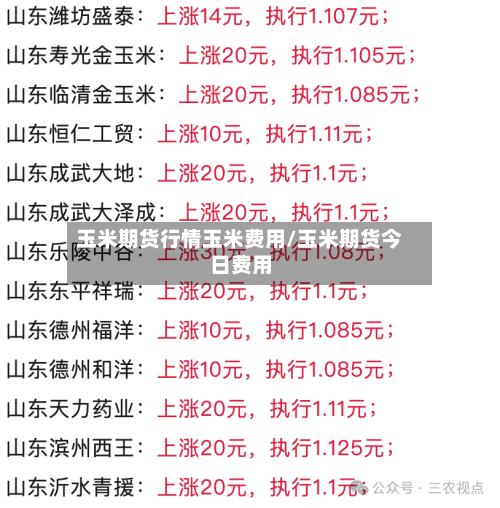 玉米期货行情玉米费用/玉米期货今日费用-第1张图片
