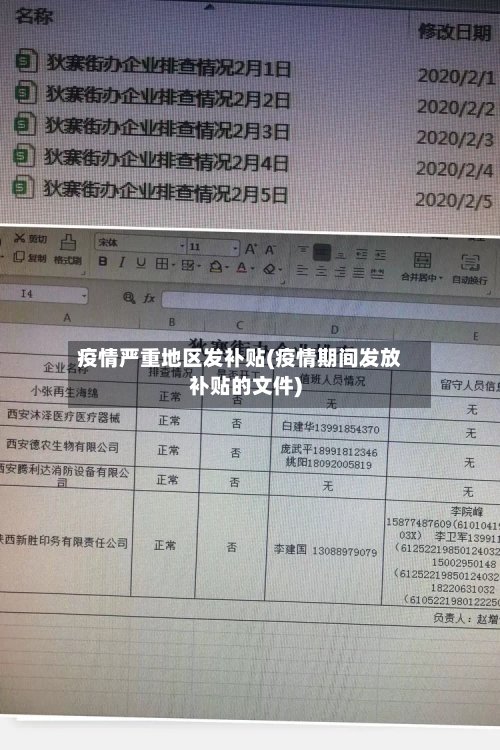 疫情严重地区发补贴(疫情期间发放补贴的文件)-第1张图片